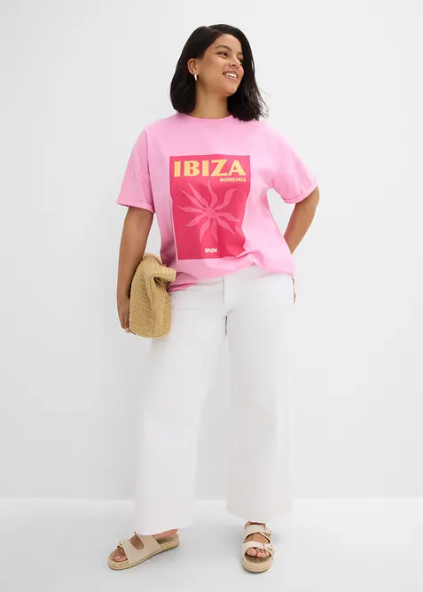 Oversized topp i 100% &oslash;kologisk bomull, bonprix