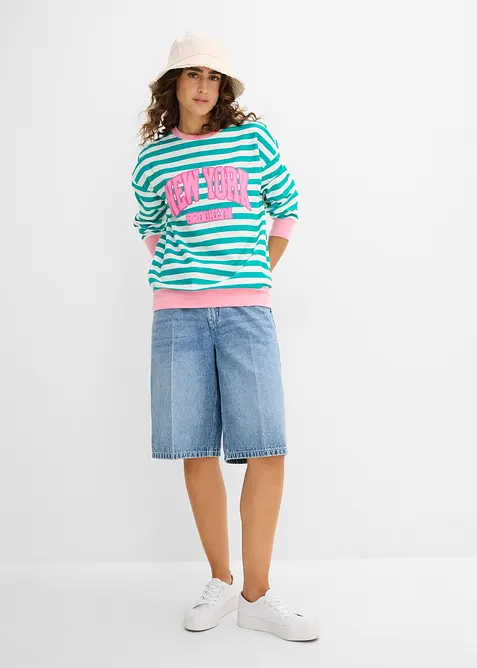Oversized sweatshirt i 100% bomull, bonprix
