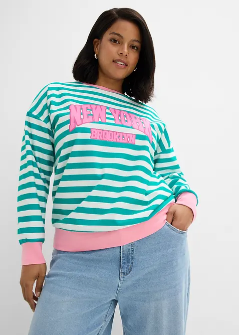 Oversized sweatshirt i 100% bomull, bonprix