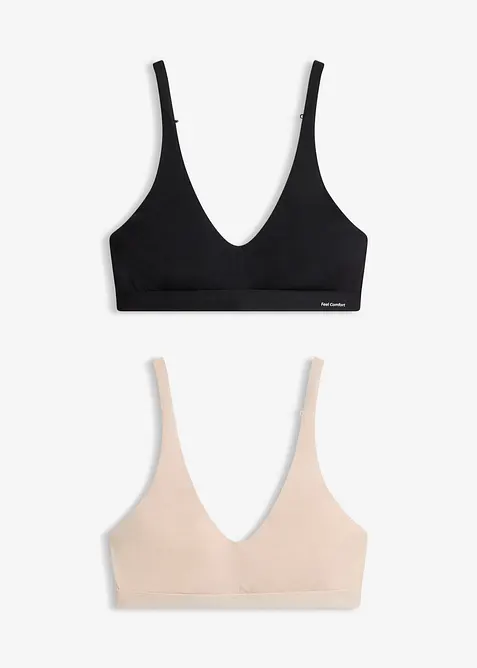 Feel Comfort-bralette av myk modal (2-pack), bonprix