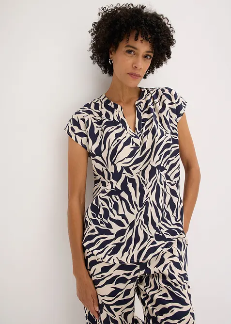 Kortermet bluse i lett viskose, bonprix