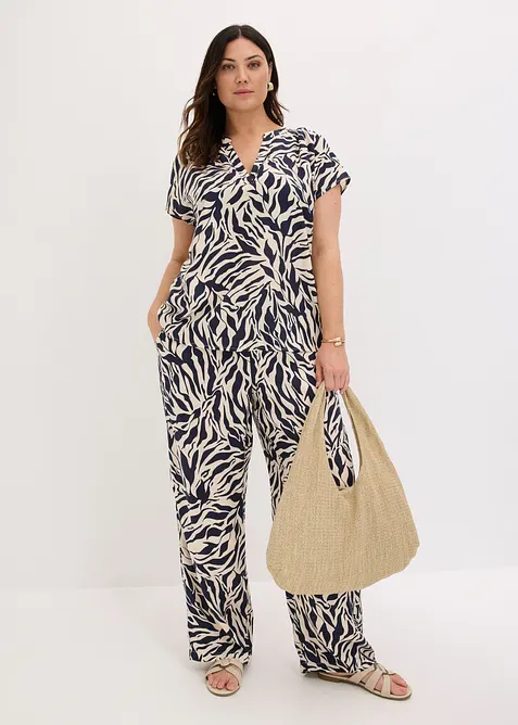 Kortermet bluse i lett viskose, bonprix