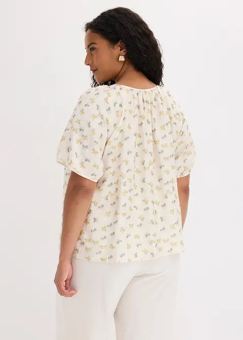 Kortermet bluse i viskosemiks, bonprix