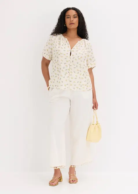 Kortermet bluse i viskosemiks, bonprix