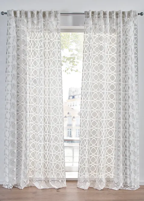 Gardin med etset m&oslash;nster (1-pack), bonprix