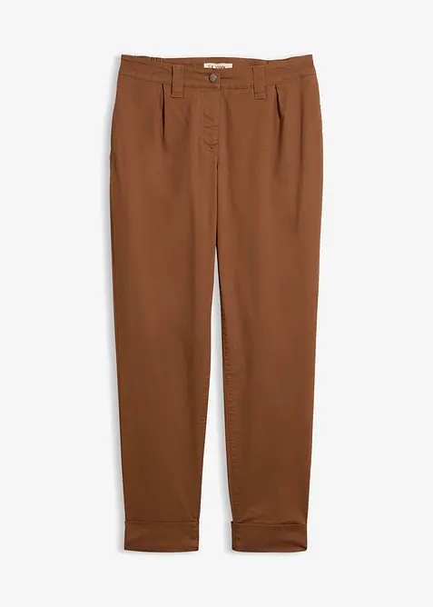 Chinos i elastisk bomullsmiks, ankellang, bonprix