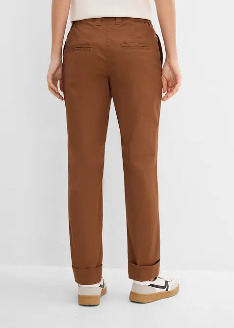Chinos i elastisk bomullsmiks, ankellang, bonprix