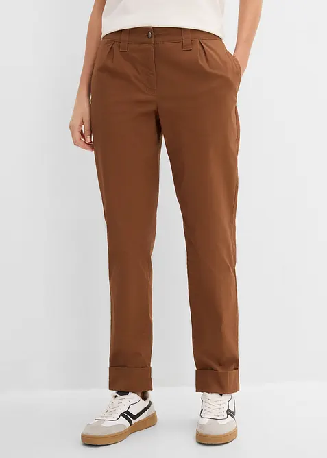 Chinos i elastisk bomullsmiks, ankellang, bonprix