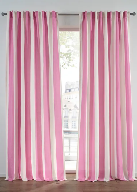 Gardin med stripem&oslash;nster og resirkulert polyester (1-pack), bonprix