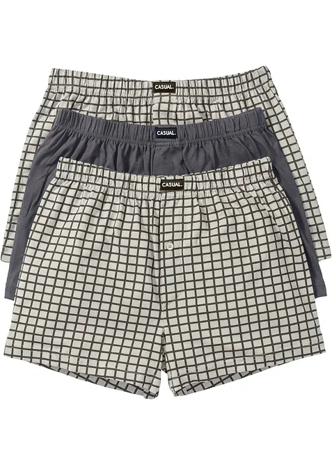 Ledig boxershorts i bomullsjersey (3-pack), bonprix