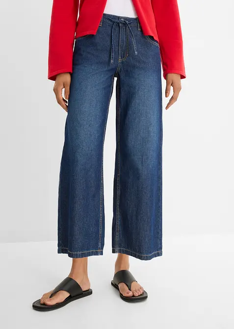Wide Leg-Jeans, cropped, bonprix