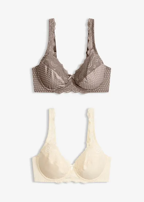 B&oslash;yle-BH med delikate blonder (2-pack), bonprix