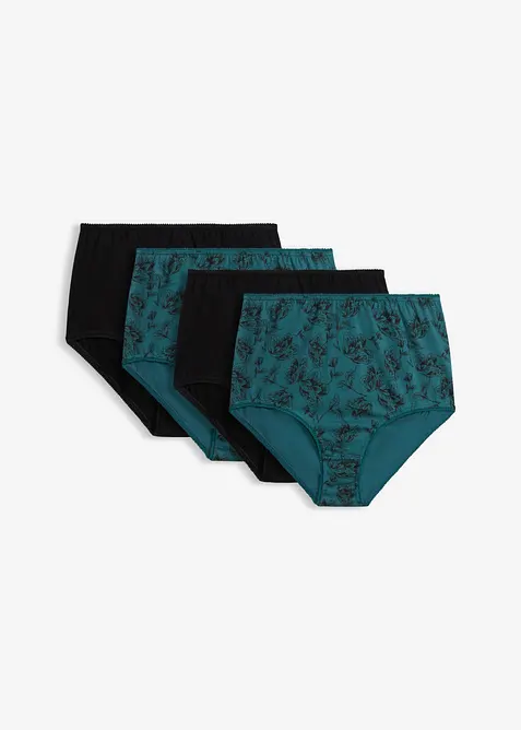 Truse med h&oslash;yt liv med &oslash;kologisk bomull (4-pack), bonprix