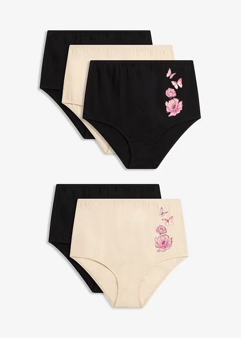 High waist truse med bomull (5-pack), bonprix