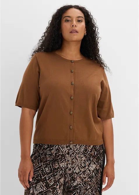 Finstrikket cardigan i fin viskosemiks, bonprix