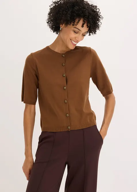 Finstrikket cardigan i fin viskosemiks, bonprix