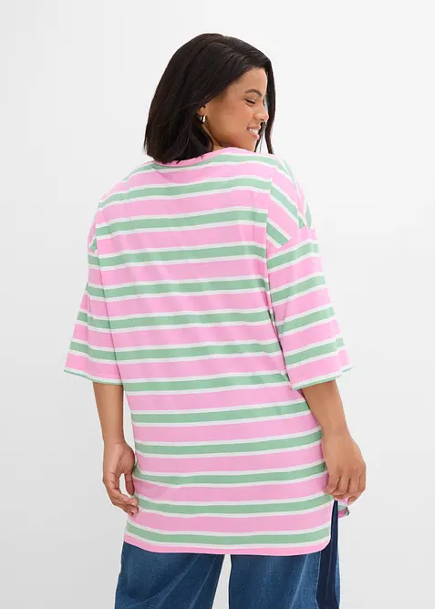 Oversized, lang topp i 100% &oslash;kologisk bomull, bonprix