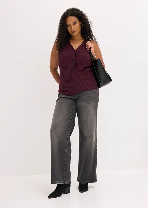 Vest i ribbestrikk, bonprix