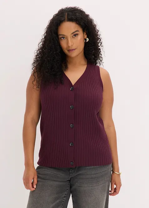 Vest i ribbestrikk, bonprix
