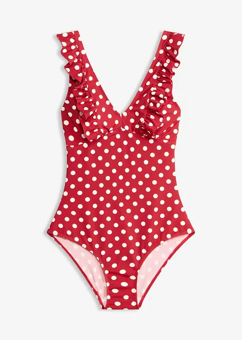 Badedrakt med volanger, bonprix