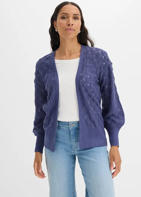 Cardigan med hullm&oslash;nster, bonprix