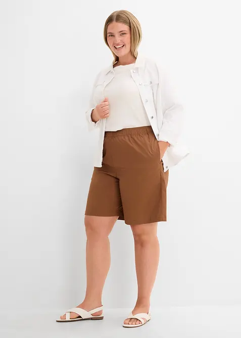 Pull on-shorts i bomullsmiks, bonprix