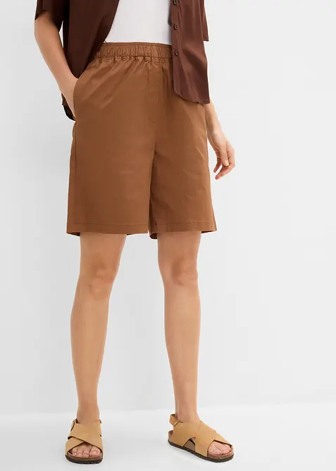 Pull on-shorts i bomullsmiks, bonprix