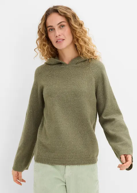Strikket hettegenser, bonprix