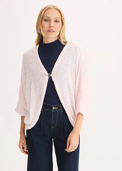 Finstrikket cardigan i 100% bomull, bonprix