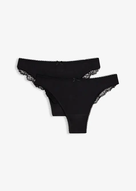 Stringtruse med myk modal (2-pack), bonprix