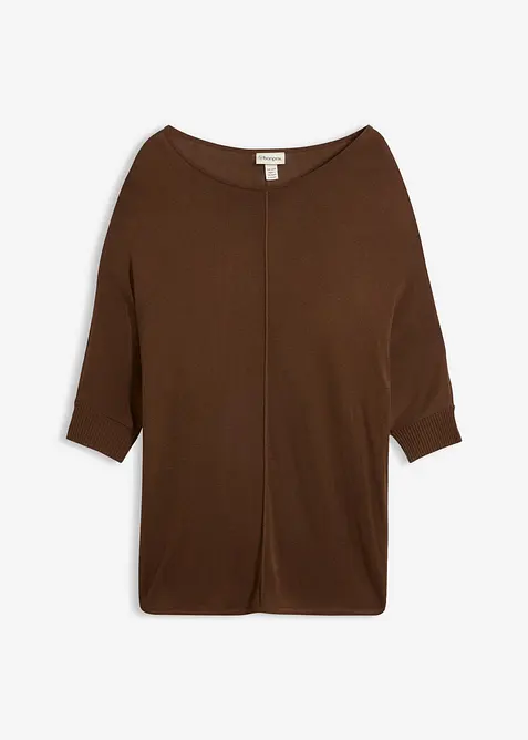 Finstrikket genser med 3/4-lange ermer, bonprix