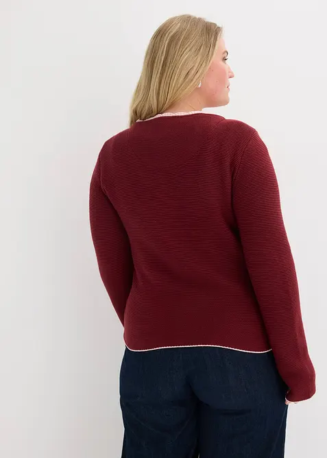 Pen strikkejakke i tyrolerstil med broderi, bonprix