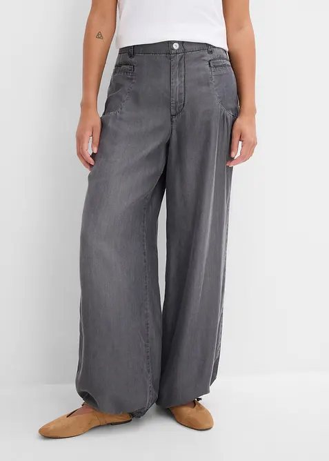 Wide Leg-bukse i lett lyocell, bonprix