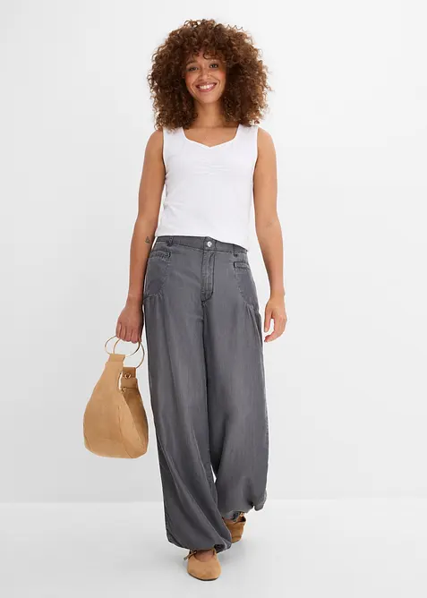 Wide Leg-bukse i lett lyocell, bonprix