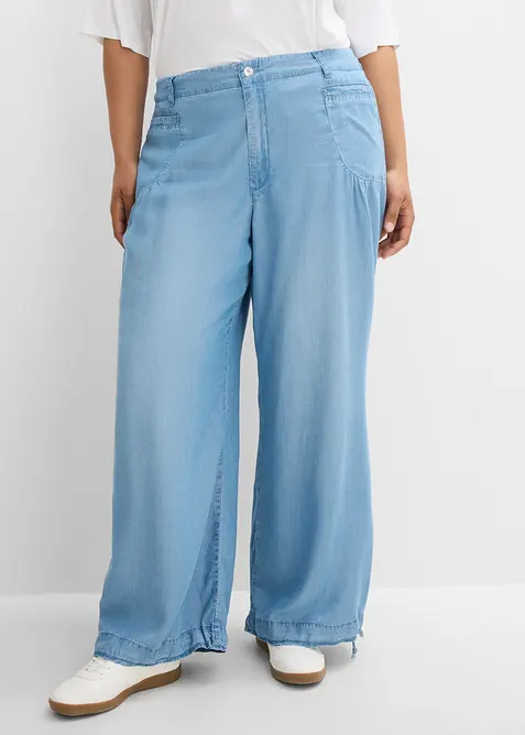 Wide Leg-bukse i lett lyocell, bonprix