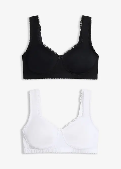 Minimizer-T-skjorte-BH uten spiler med &oslash;kologisk bomull (2-pack), bonprix