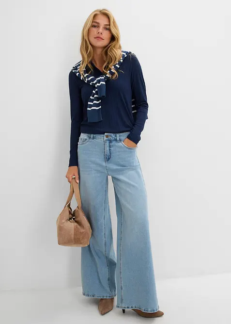 Wide Leg-jeans Mid Waist, bonprix