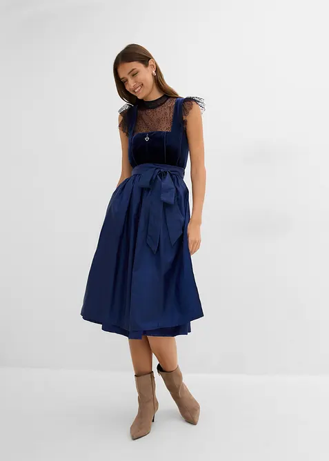Dirndl med fl&oslash;yel i midi-lengde (2-delt sett), bonprix
