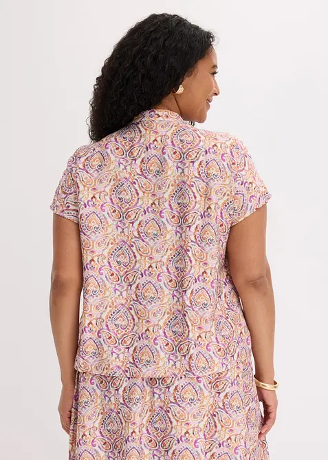 Kortermet bluse i viskosemiks, bonprix