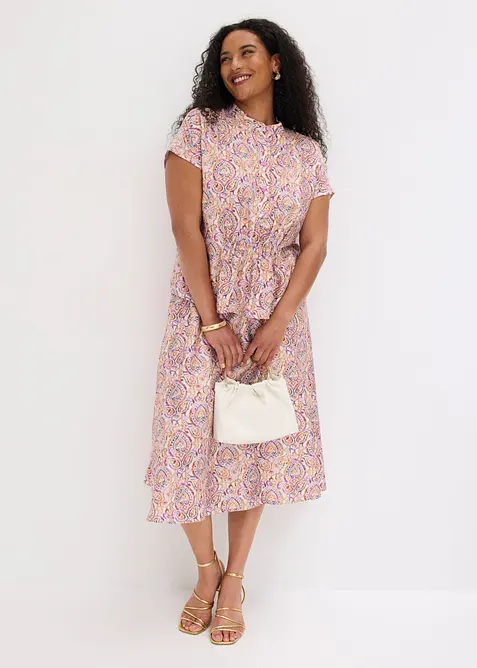 Kortermet bluse i viskosemiks, bonprix