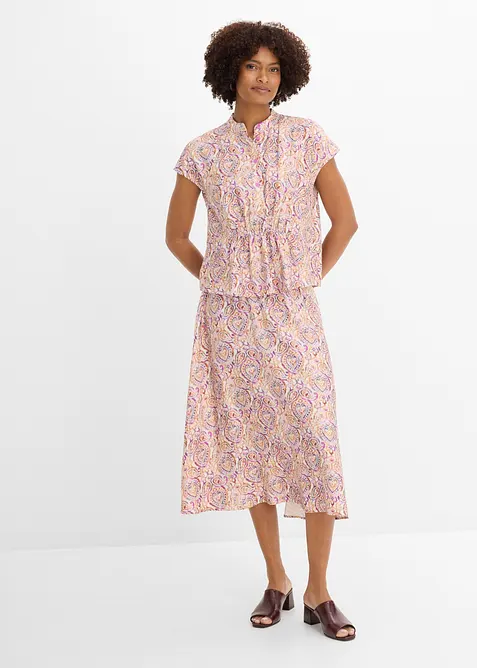 Kortermet bluse i viskosemiks, bonprix