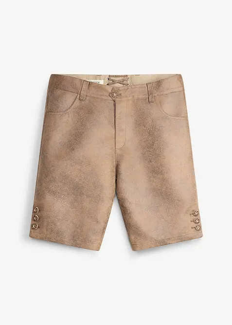 Shorts i imitert skinn og tyrolerstil, bonprix