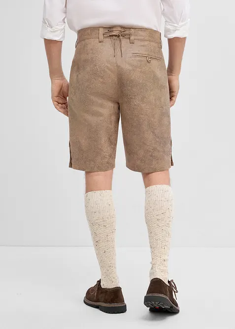 Shorts i imitert skinn og tyrolerstil, bonprix