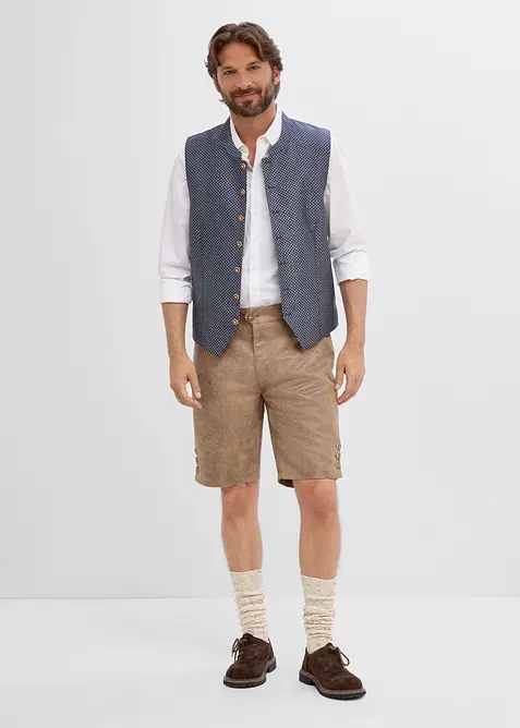Shorts i imitert skinn og tyrolerstil, bonprix
