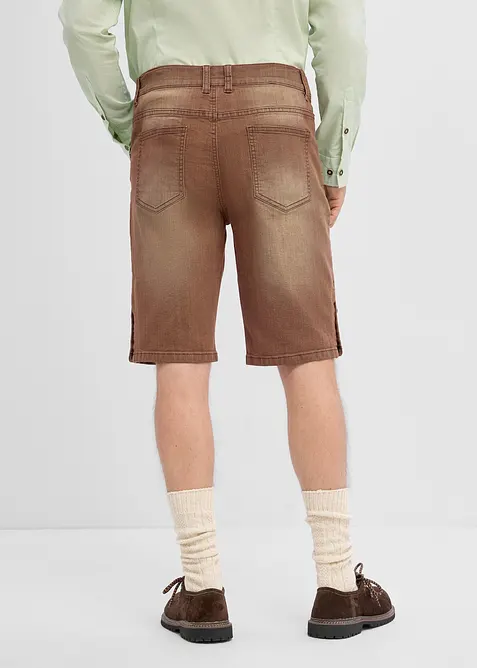 Denimshorts i tyrolerstil og vintage, vasket effekt, regular fit, bonprix