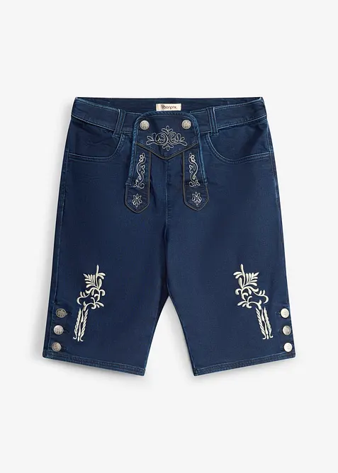 Bermudashorts i sweat denim og tyrolerstil med komfortlinning, bonprix