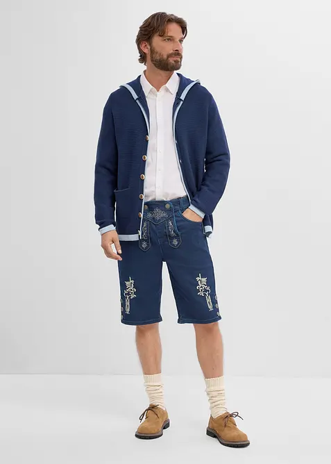 Bermudashorts i sweat denim og tyrolerstil med komfortlinning, bonprix