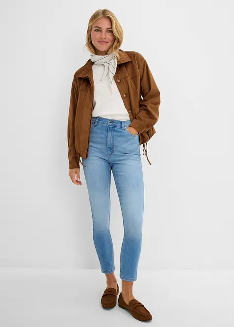 Skinny-Jeans High Waist cropped, bonprix