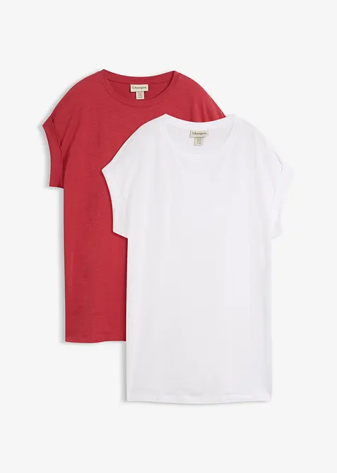 Lang topp i 100% &oslash;kologisk bomull (2-pack), bonprix