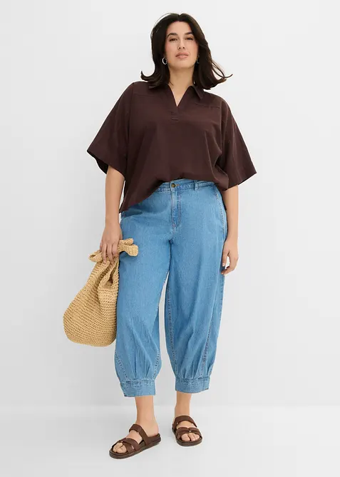 Lett ballongjeans Mid Waist, komfortlinning, bonprix